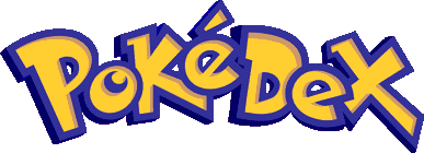 Logo Pokédex Kanto en amarillo y azul estilo Pokémon